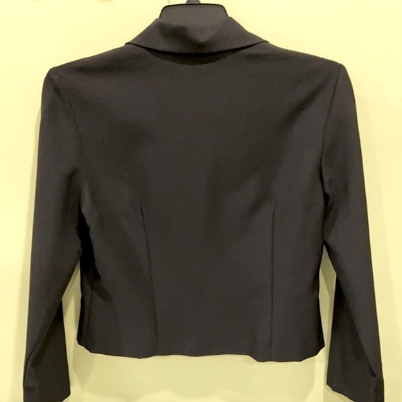 𝅺inclinations Retro 80s Cropped Black Zippered Jacket Sz Large - Picture 4 of 10